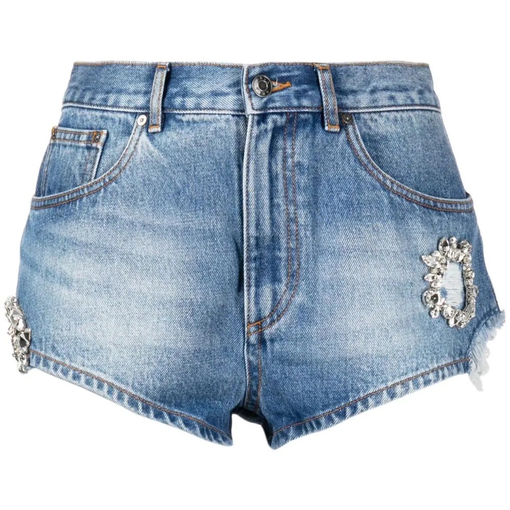 AREA NYC embellished denim shorts size 32